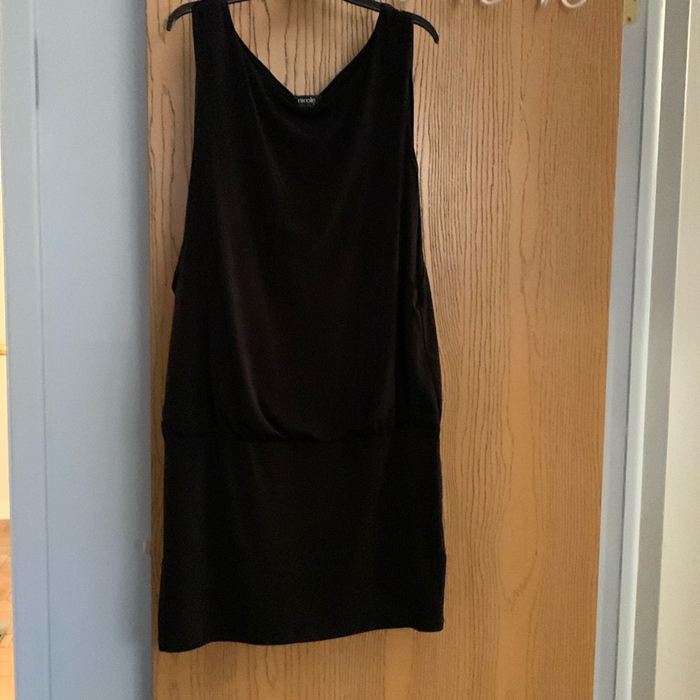 Black cocktail dress drop waist straight bottom